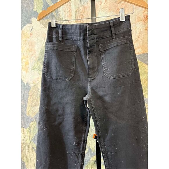 New Anthropologie The Colette Sparkle Crop High-Rise Wide-Leg Jeans by Maeve Siz - Picture 9 of 11